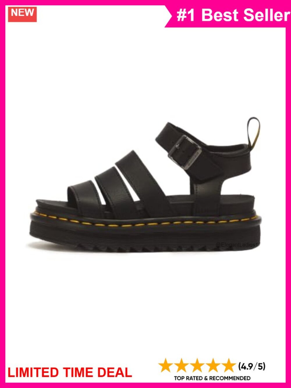 PU Coated Leather Platform Slingback Sandals with Memory Foam Footbed
